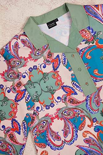 Image of RIVER by Narendra Kumar Premium Designer Women's Paisley Print Kurta Kurti