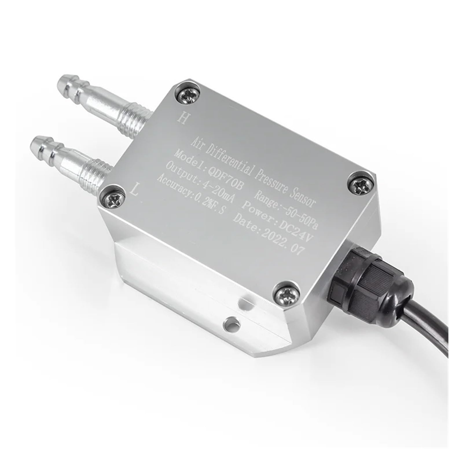 Transmisor de presión diferencial (0-1 kPa, 0-2 kPa, 0-5 kPa), Sensor de presión diferencial, transductor de 4-20 mA, 0-10 V, 0-5 V, RS485 (Color: Salida 0-5 V, tamaño: -200 a 200 Pa)