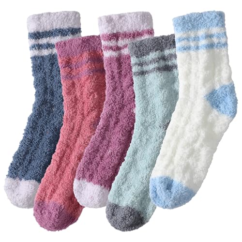 Womens Fuzzy Socks - Slipper Soft Fluffy Socks for Women, Winter Warm Plush Sleeping Sock