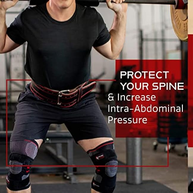 Dark Iron Fitness Weight Lifting Belt for Powerlifting Deadlift Training, Premium Leather for Core Support Gym Strength Workout