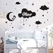 Adesivi Murali Decalcomanie Nome Personalizzato Luna Nebulosa Uccello Bambino Asilo Nido Camera Dei Bambini Cielo Spazio Naturale Luna Nebulosa Decorazione In Vinile 56X75 Cm