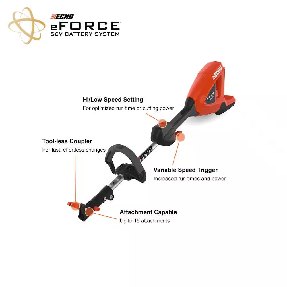 ECHO DPAS-2100C1 eFORCE 56V Brushless Cordless Battery Pro Attachment Series Power Head with 2.5Ah Battery and Charger