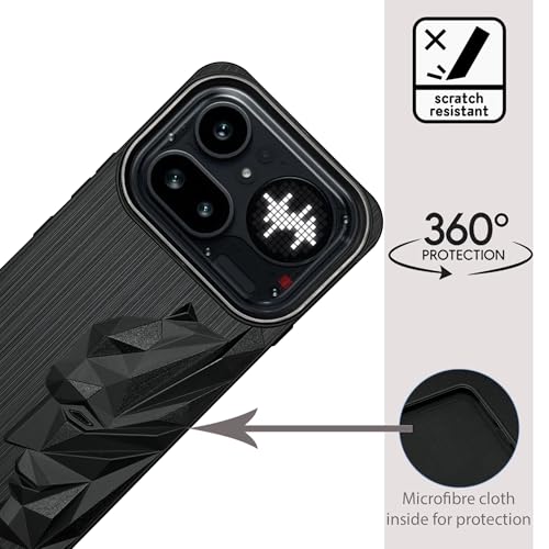 Image of NIUKIN Mobile Back Case for Nothing Phone 4a Pro 5G | 3D Engraved Design | Shockproof Cover | Black