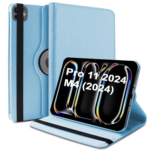 Image of TGK Rotating Case for iPad Pro 11 Inch M5 2025 /M4 2024 Model A3357 /A3358 /A3359 /A2836 /A2837 /A3006, Cover for 6th /5th Gen iPad Pro 11 inch Sky Blue