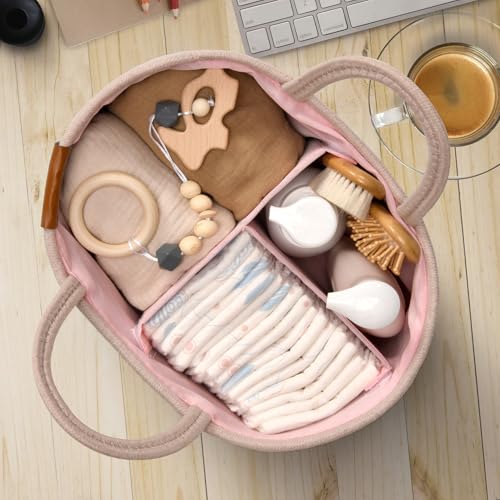 Image of XL Baby Changing Basket for Dresser Top, Moses Baskets for Newborn, Portable Baby Diaper Changing Pad Table Topper for Dresser, Moses Bassinet Mat with Waterproof Pad Cover and Diaper Caddy