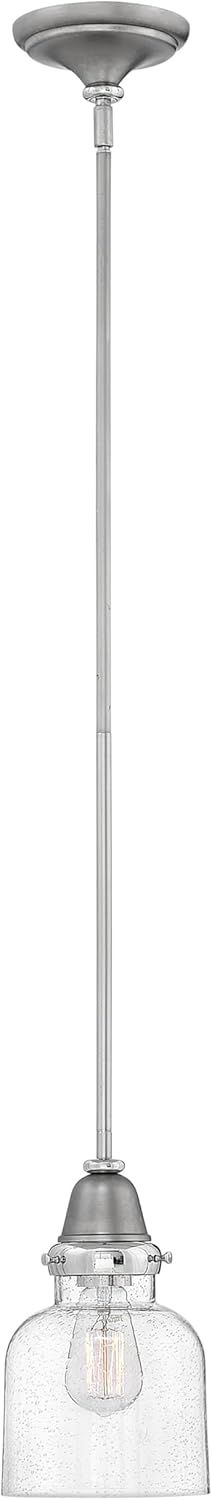 Hinkley Academy – Lámpara colgante de cristal cilíndrica, níquel inglés, 120 V, lámpara interior con detalles de níquel pulido, 1-100 W, requiere