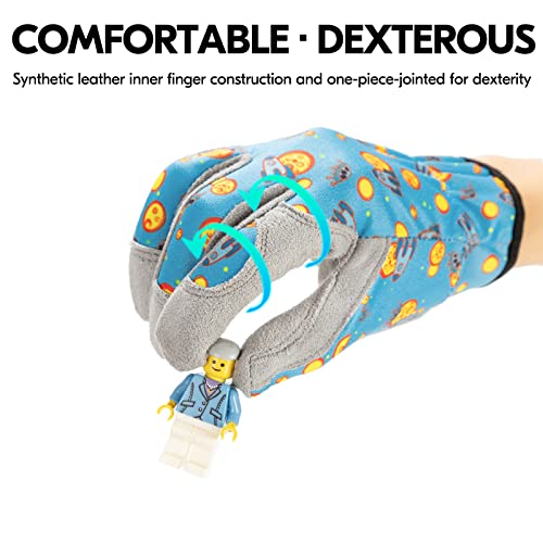 Vgo... 1-Pair Age 3-4 Kids Gardening Gloves,Children Yard Work Gloves,Soft Safety Outdoor Playing Gloves(Size Xs, Blue Plane, Kid-Mf7362) #TOP4