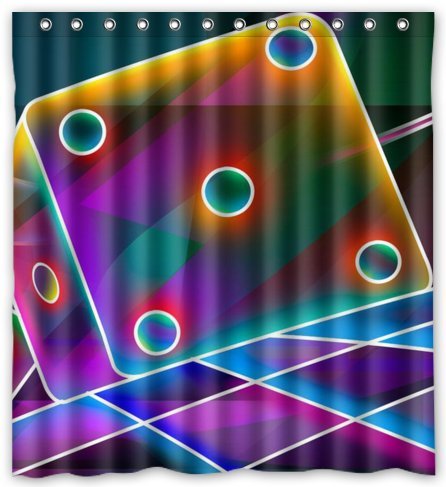 Outlet-Seller Custom Worlf of Seven Colors Waterproof Bathroom Fabric Shower Curtain 66" x 72"