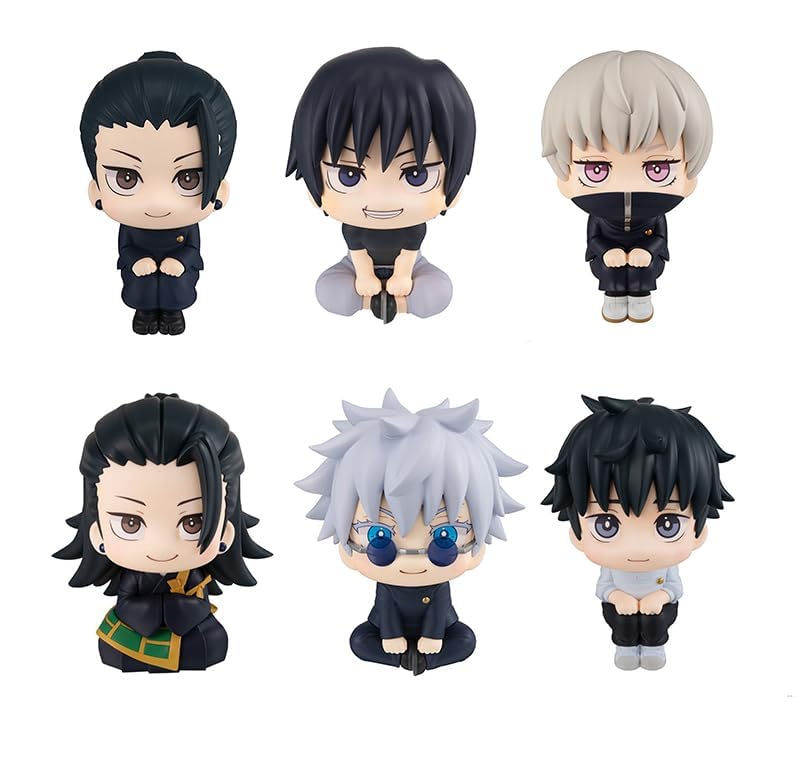 6pcs Okkotsu Yuta/Inumaki Toge/Fushiguro Megumi/Geto Suguru Figures Anime Inumaki Toge Figurine 3.93'' Look Up Pose Model Statue PVC Cute Cake Topper Decoration