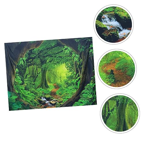 Tapiz de bosque natural para decoración de pared en tejido de poliéster TOPBATHY 5