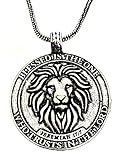 Bible Verse & Lion Pendant for Men & boys Locket Necklaces - Blessed is the One Who Trusts In the Lo