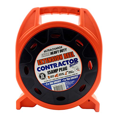 Ultracharge 15A Contractor Extension Reel, 15 m Length