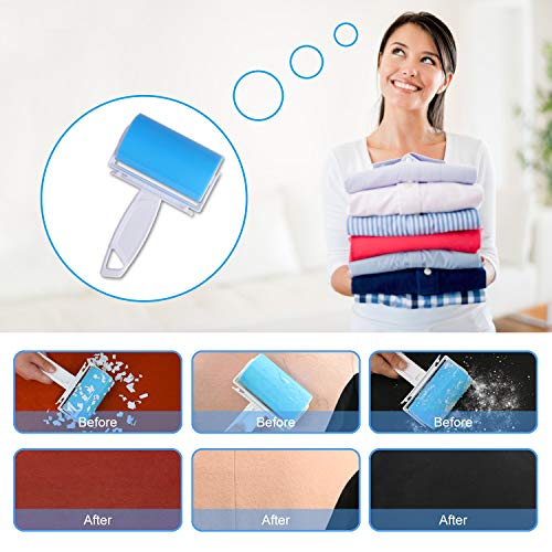 WOWGO 2nd Version Lint Roller, Reusable Washable Pet Hair Remover Lint Roller Cleaner for Clothes, Animal Hairs, Car Seats (2 Large 2 Mini)