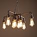 Electro bp; Vintage Style Metal Art Chandelier Max 480W with 8 Lights Copper Finish