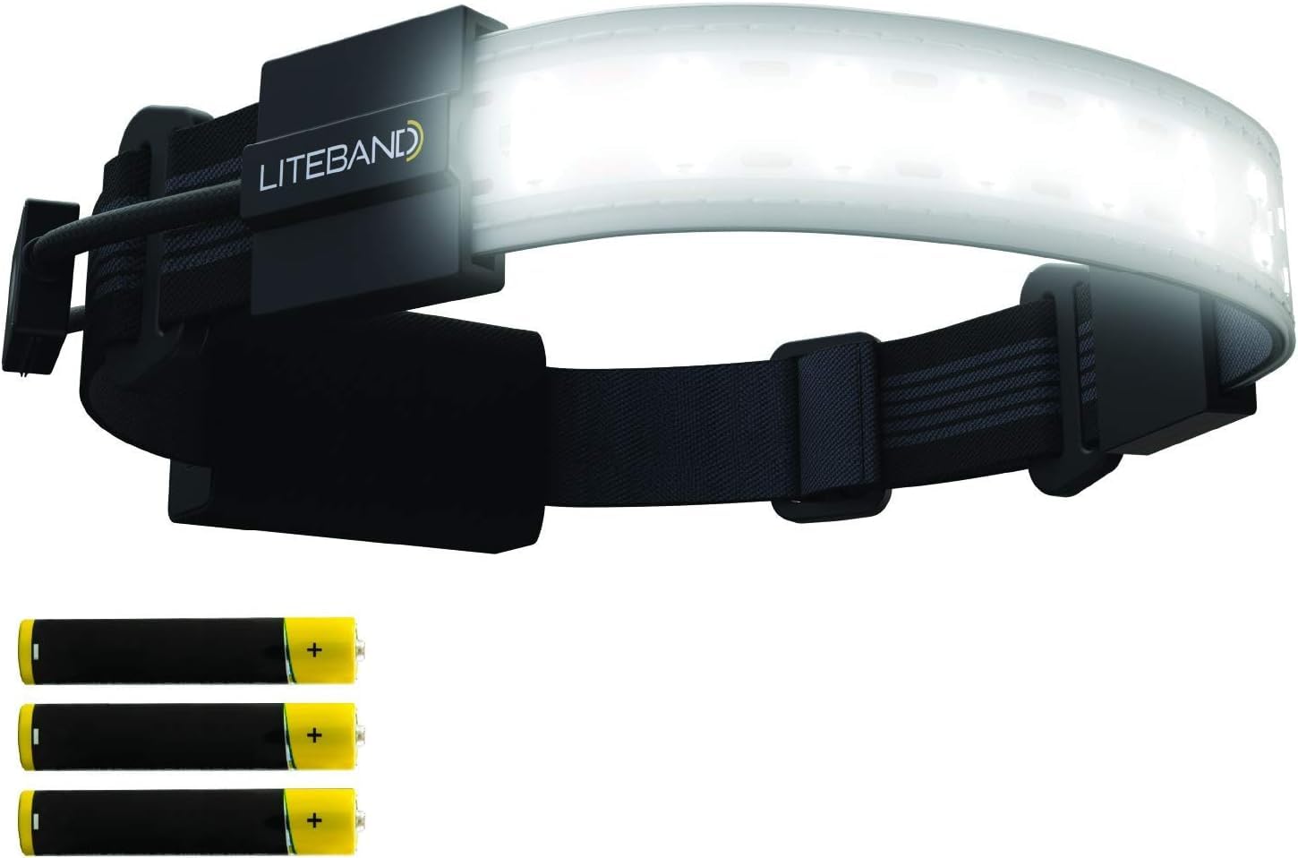 OPTIMAL VENTURES Liteband Flex 300 Wide-Beam LED Headlamp - 210° Illumination, 300 Lumens, Improved OVLED Design - AAA Batteries, Adjustable, Camping, Running, Hiking, Fits Hard Hats, LBF300-AN, Night