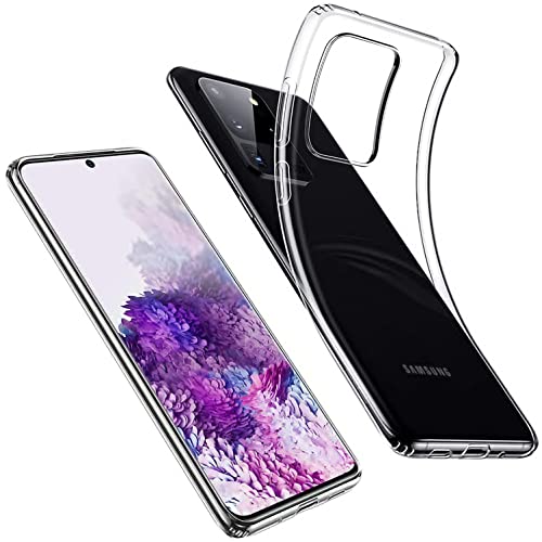 Image of Case Creation New Samsung S20 Ultra Premium Imported 0.3mm Crystal Clear Totu Silicone Transparent Flexible Soft Corner Protection with TPU Slim Back Case Color Cover for S20 Ultra