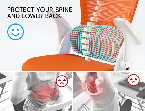 Image of TRALT Office Chair - Ergonomic Office Chair with Back Support, Home Office Desk Chairs, 330lbs Wide Seat Big and Tall Office Chairs with Headrest, Comfy Desk Chairs (Orange)