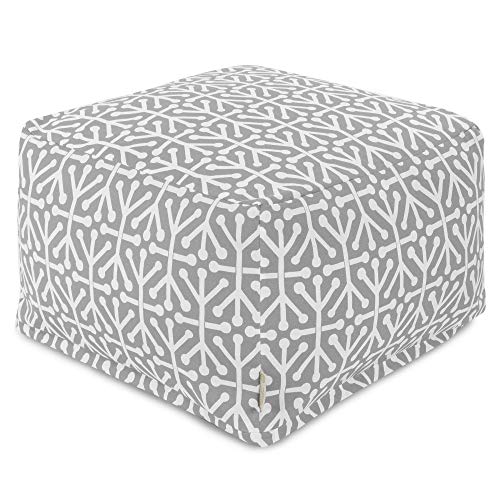 Majestic Home Goods Aruba Ottoman, Large, Gray