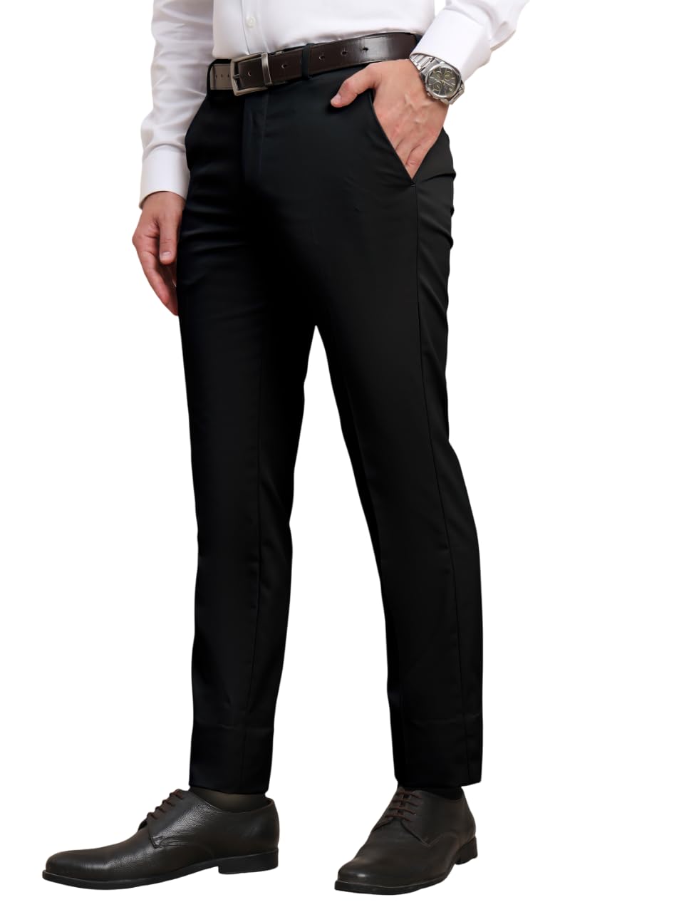 saintx Men's Premium Stretchable Formal Trouser with Techno Flex Waistband | Slim Fit Pants | Italian Design | Office Wear/Executive Wear-picture-17
