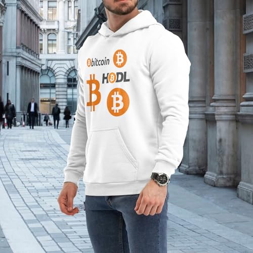 Bitcoin Logo Hodl Btc Crypto Cryptocurrency Men'S Crew Neck Hoodie Hooded Shirt - Image 5
