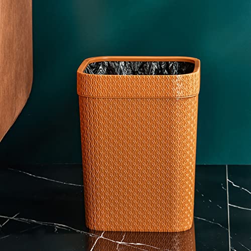 Caneca de Basura Redonda de Ratán Naranja LIFKOME miniatura 2