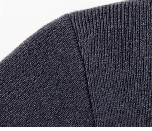 Men Spring Autumn Casual Wool Basic Clothes Slim Mock Neck Jumper Short Sleeve Male Knit Tops4