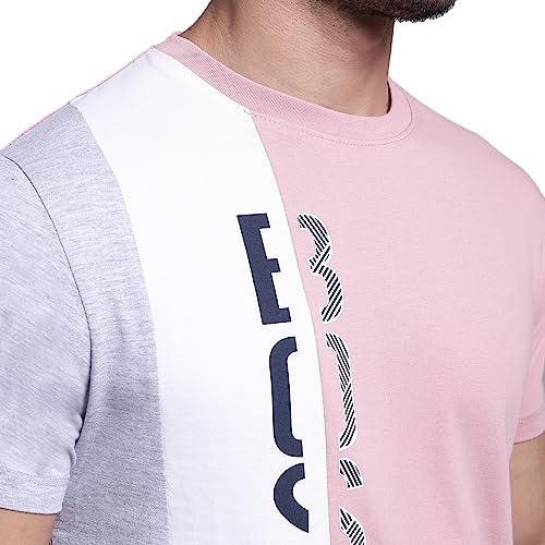 Image of Cantabil Men Cotton Blend Round Neck Half Sleeve Printed T-Shirt (P MTSH00301)