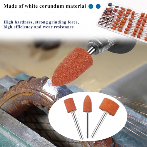 Image of Tnisesm 64Pcs Sanding Bits & Sanding Drum Set for Dremel Rotary Tool with Box, Aluminium Oxide Tough Enough to Metal Rust Removal /Smoothing /Sharpening, Different Shape Meet More Needs