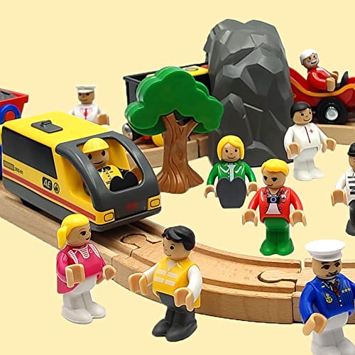 Dshmixia Toy People Figures For Kids Action Figures Playsets For Trains Cars Various Professions For Play House Wooden Train Track (14Pcs Figures) #TOP3