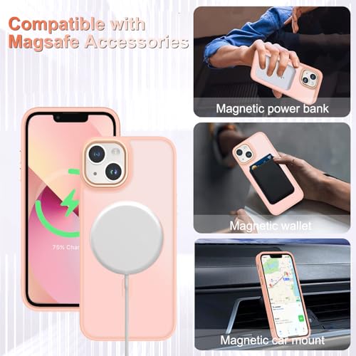 Image of YENAPOON for iPhone 14 Case, iPhone 13 Case, Matte Magnetic Case, Pink