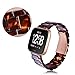 V-MORO Compatible with Fitbit Versa 2 Bands/Versa Bands/Versa Lite Band Women- Resin Versa 2 Wristbands Strap with Rose Gold Buckle Replacement for Fitbit Versa 2 Smartwatch -Tortoise-Tone