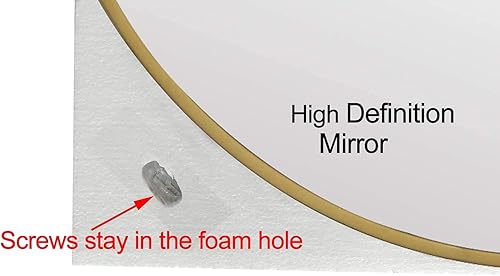 Miniatura 6 de HofferRuffer Espejo redondo, espejo colgante circular, espejo montado en la pared con marco de metal para el hogar, dormitorio, baño, sala de estar,