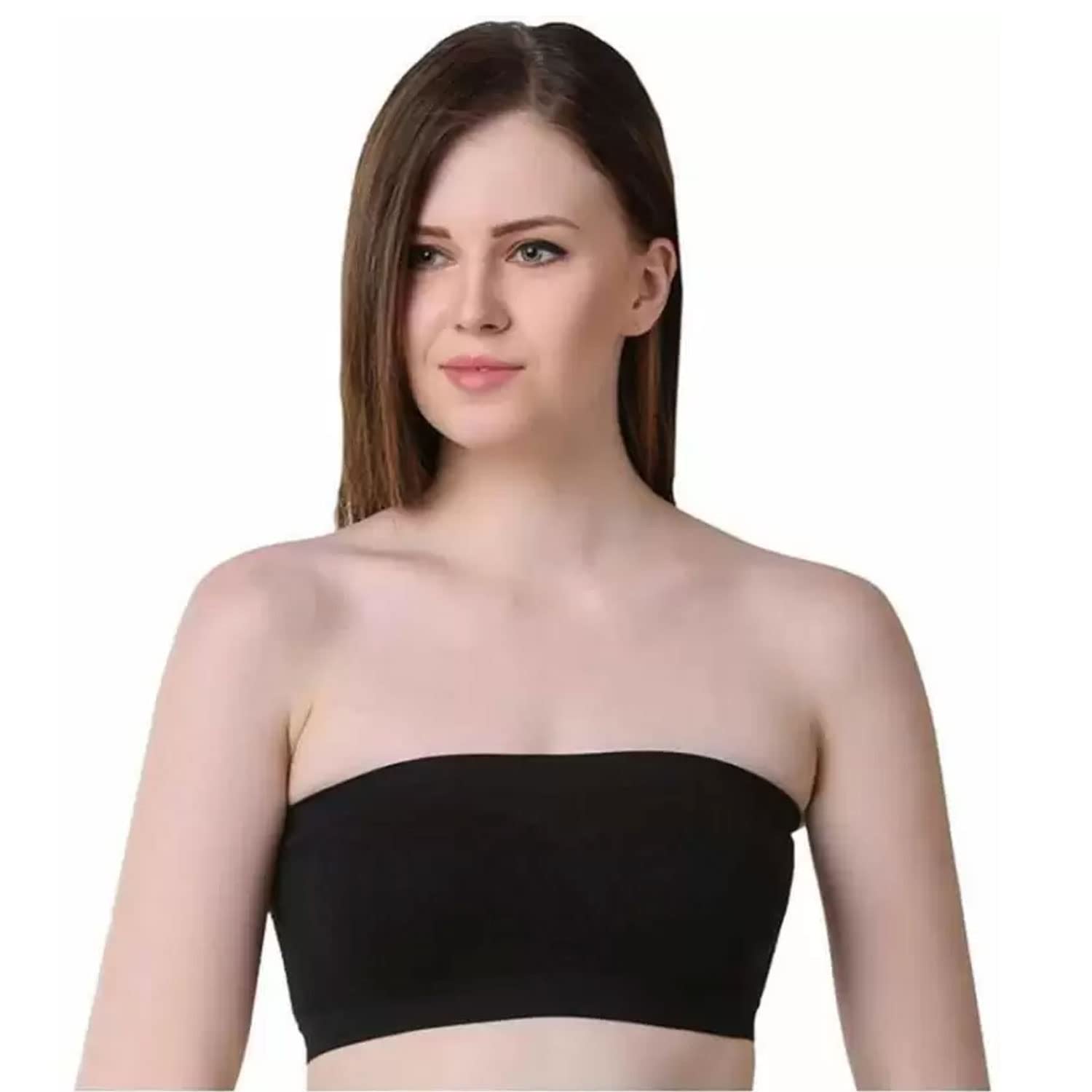 Women Bandeau Bra Non Padded Strapless Bralette Bra Seamless Bandeau Tube Top-picture-27