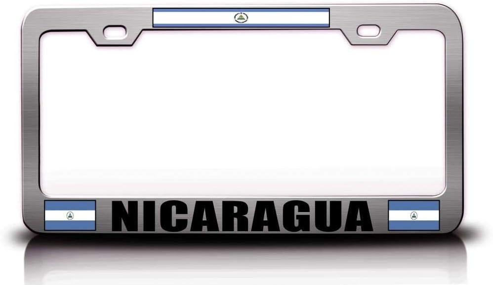 Nicaragua Flag Metal Car SUV Truck License Plate Frame Ch f18