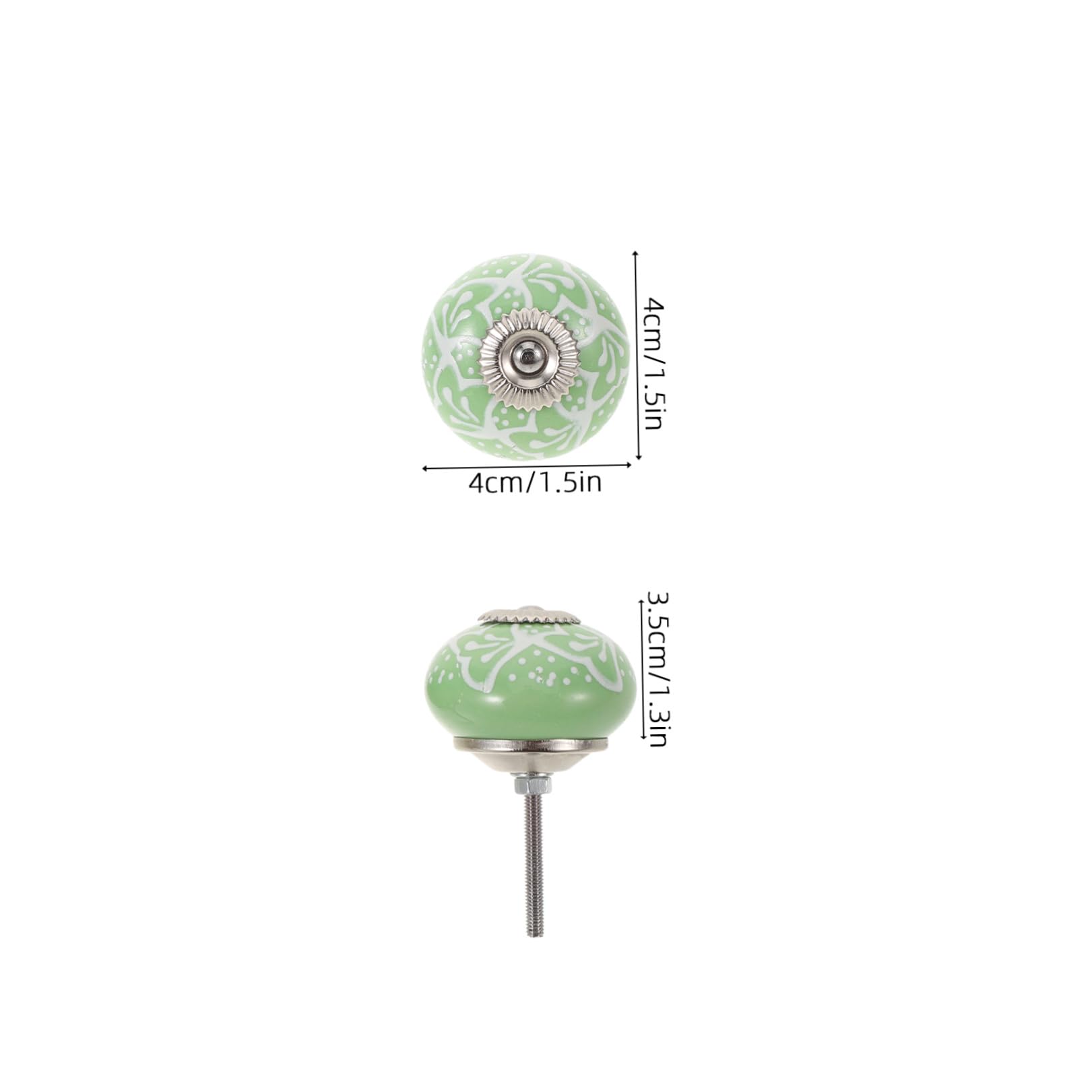 LIFKOME 10 Pezzi Set da 10 Pomelli Rotondi in Ceramica Verde per Mobili, Manopole Decorative per Cassetti, Armadi e Cassettiere, con Viti Incluse, per Cucina e Arredamento Casa