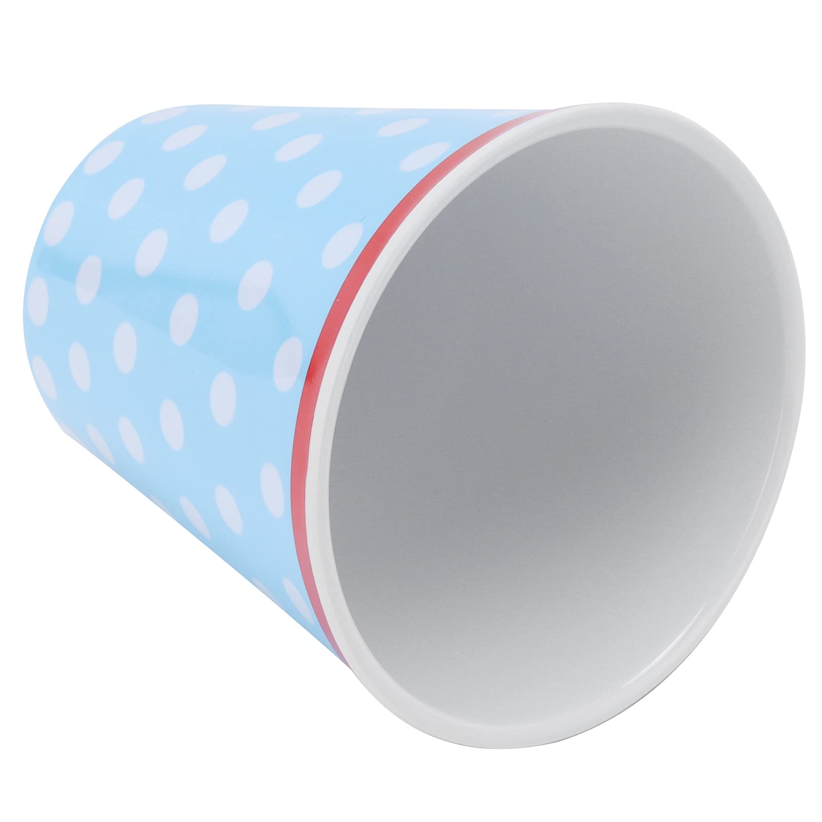Tazze da acqua con motivo a pois, blu chiaro, tazza per bere in ceramica resistente per la casa e la scuola, 12 pezzi, 8,6 x 9 cm