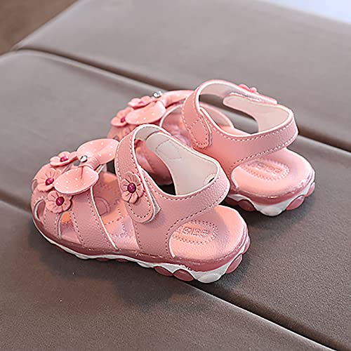 Kids Sandals Girls Sandals Princess Shoes Dancing Shoes Shoes Crystal Bowknot Infant Kids Girls Flowers Shoes Girls (Pink, 6.5 Toddler)3