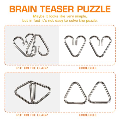 24-teiliges Metallpuzzle Set, Knobelspiele für Erwachsene, Geduldsspiel für Erwachsene, Geschicklichkeitsspiele, Geduldspiele für Kinder, IQ Puzzle 3D Brainteaser, Geschenkidee für alle Altersgruppen