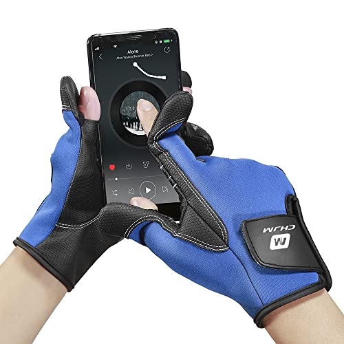 image for CHJM Fishing Gloves Men & Boys, Cycling Gloves Half Fingers for Flyfis