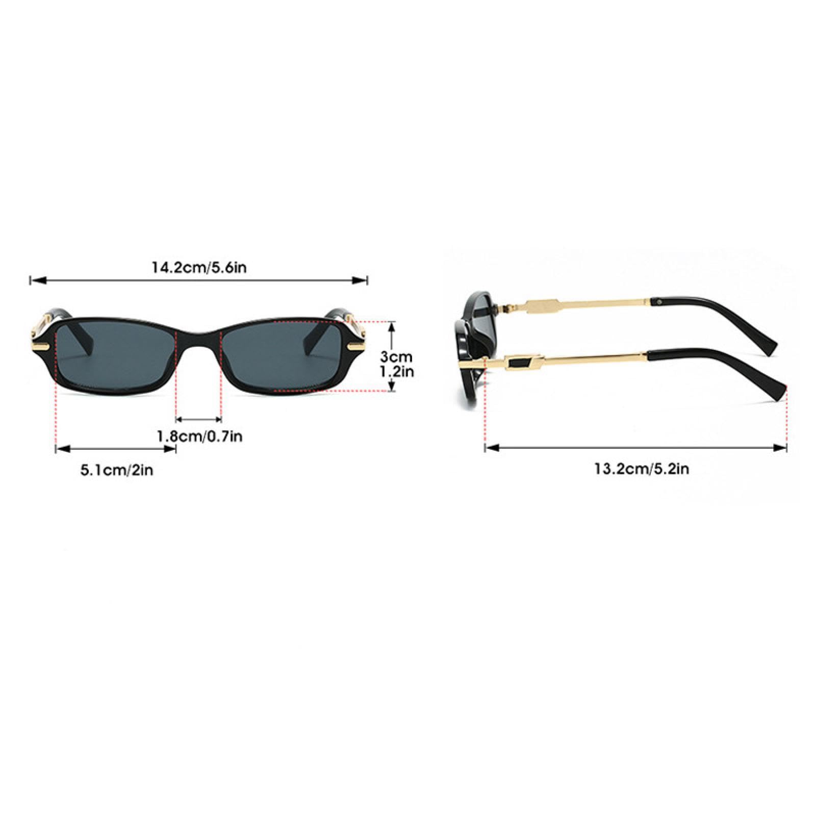 Occhiali da sole rettangolari piccoli alla moda da donna e da uomo, di lusso, con lenti UV400