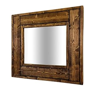 Herringbone Small Accent Mirror Decorative Wall Mirror Available in 20 Colors Dark Walnut Wall Art Mirror Rustic Wall Mirror Shabby Chic Framed Wood Mirror Wall Decor
