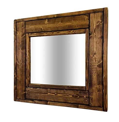 Herringbone Small Accent Mirror Decorative Wall Mirror Available in 20 Colors Dark Walnut Wall Art Mirror Rustic Wall Mirror Shabby Chic Framed Wood Mirror Wall Decor