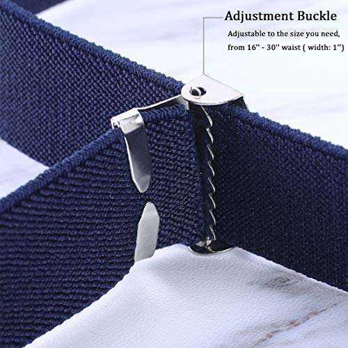 Kajeer Kids Boy Belt Elastic, Adjustable Elastic Belt Silver Square Buckle for Boys Girls(4 PCS)3