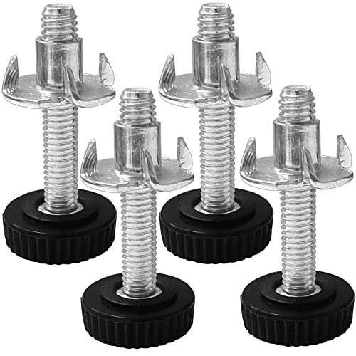 cyclingcolors 4x Adjustable Leveling Feet M4 M5 M6 Threaded Foot Knurled Screw + T Nut Furniture leg (M6x20)