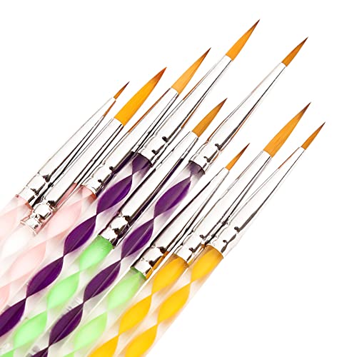 Jowoart Very Fine Tip Art Paint Brush Nylon Hair 9 Piece Watercolor Transparent Color Rod Hook Line Stroke Pen Drawing Supply cover