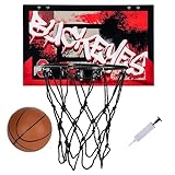 Franklin Sports Ohio State Over the Door Basketball Hoop - Kids Indoor Basketball Hoop with Mini Ball - Ohio State Fan Shop Toy for Bedroom + Office - Over the Door Set
