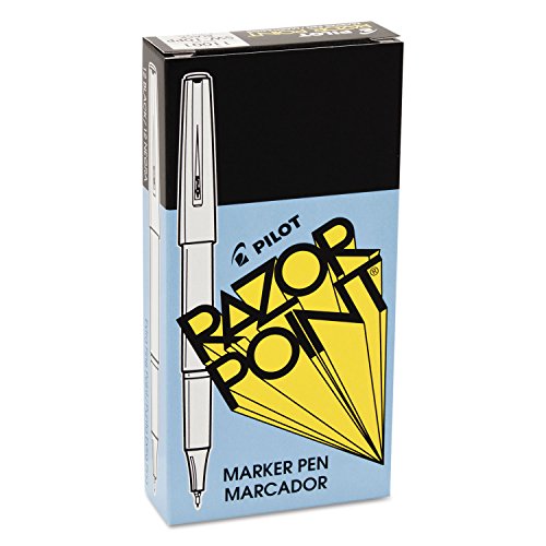 PILOT Razor Point Pens, Ultra-Fine Point 0.3mm, Black Ink, 12-Pack - image 2