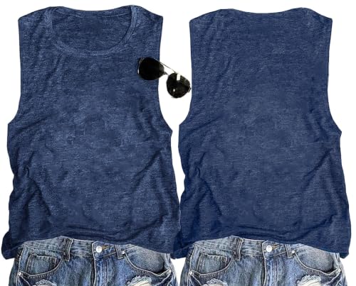 NEWWEN 250th Anniversary USA Shirt Women 4th of July Tank Tops American Flag Graphic Sleeveless Shirts Patriotic Tanks (DarkBlue Medium)