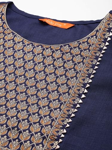 Image of INDO ERA Cotton Women's Yoke Design Kurta Pant With Dupatta Set