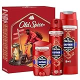Old Spice Urban Traveller Geschenkset mit Captain Deostick, Deospray, Duschgel, 24/7 Frischhh bei täglicher Anwendung, langanhaltender Duft in Parfumqualität
